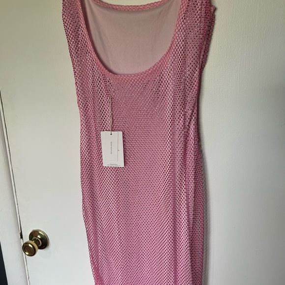 Pink Mesh Rhinestone Dress - Picture 4 of 4